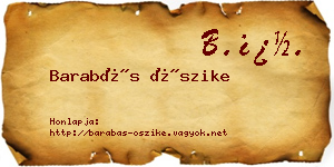 Barabás Őszike névjegykártya